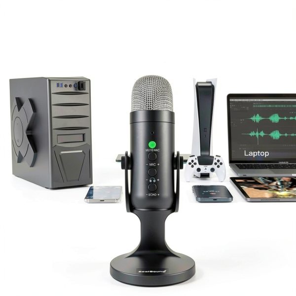 Wireless Desktop Mic ZealSound ABS Black Creators-1