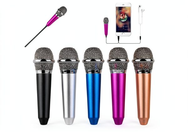 Mini Microphone Uniwit Handheld Condenser with Rose Red Stand-0
