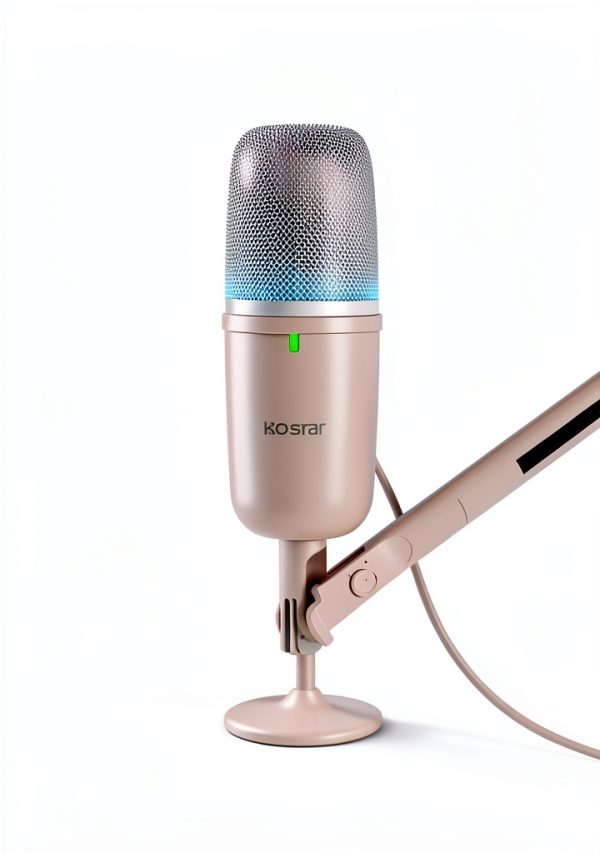 Gaming Microphone KO-STAR M-630S Pink Compact RGB LED-3