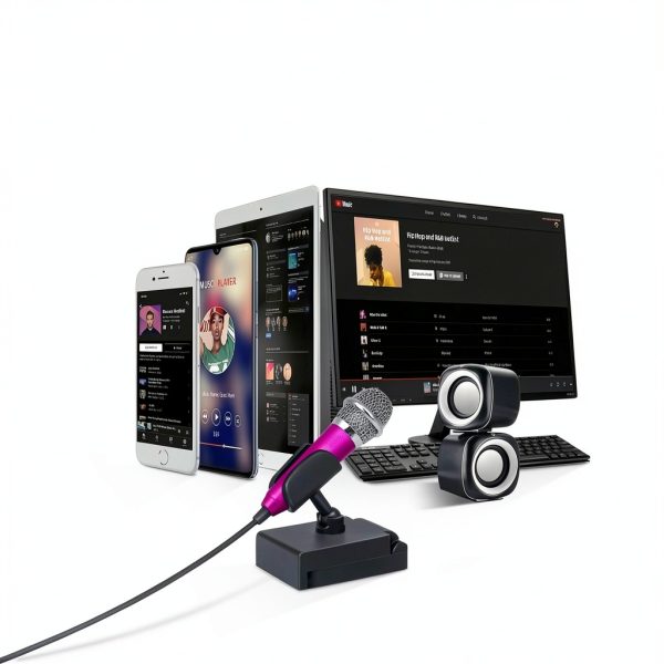 Mini Microphone Uniwit Handheld Condenser with Rose Red Stand-4