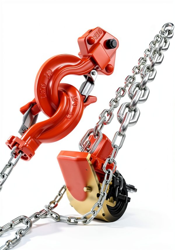 Hand Chain Hoist HUGOASIS 1/2 Ton 10FT Orange Manual with Dual Brakes-3