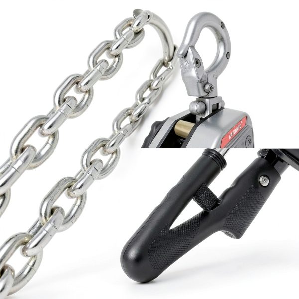 1/2 Ton Chain Hoist YATOINTO Lever Hoist Aluminum 5ft Lift Silver-4