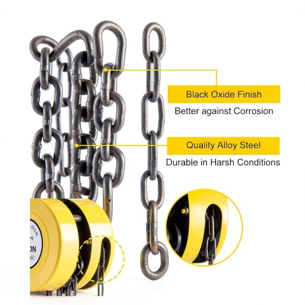 Hand Chain Hoist VEVOR 2200lb 1 Ton Manual with 15ft Lift Yellow-3