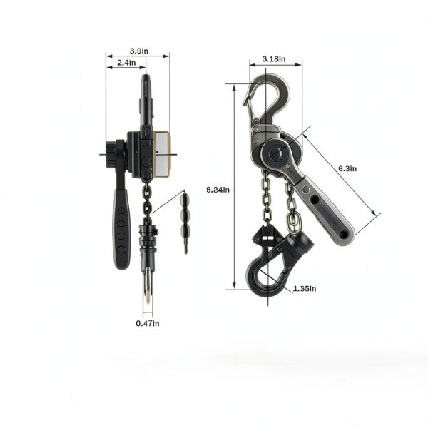 1/2 Ton Chain Hoist YATOINTO Lever Hoist Aluminum 5ft Lift Silver-5