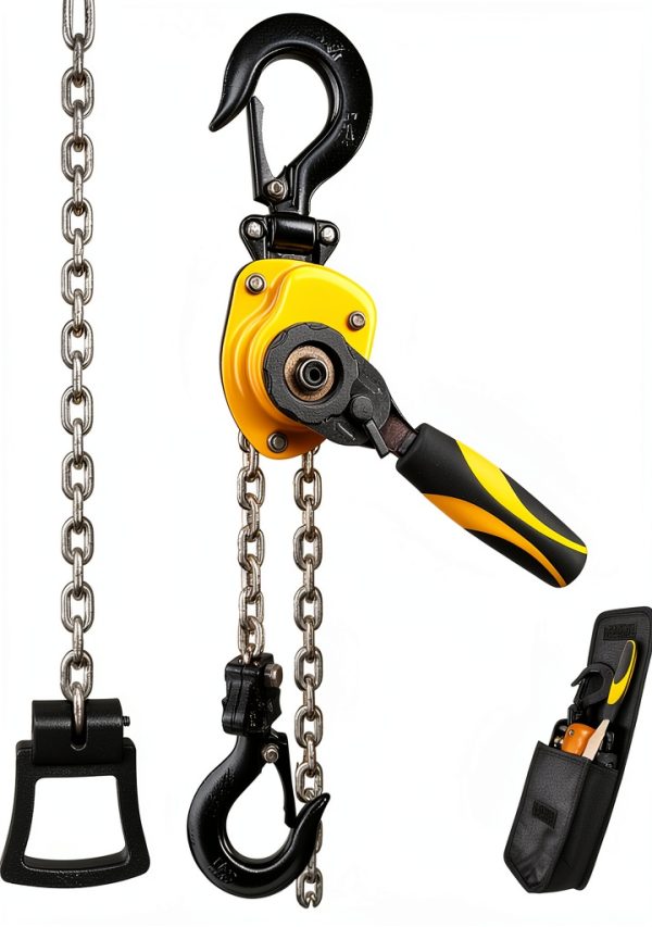 Chain Hoist Treedeng 1/4 Ton 550lb 5ft Mini Puller Yellow-0
