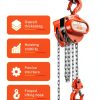 Hand Chain Hoist HUGOASIS 1/2 Ton 10FT Orange Manual with Dual Brakes-5