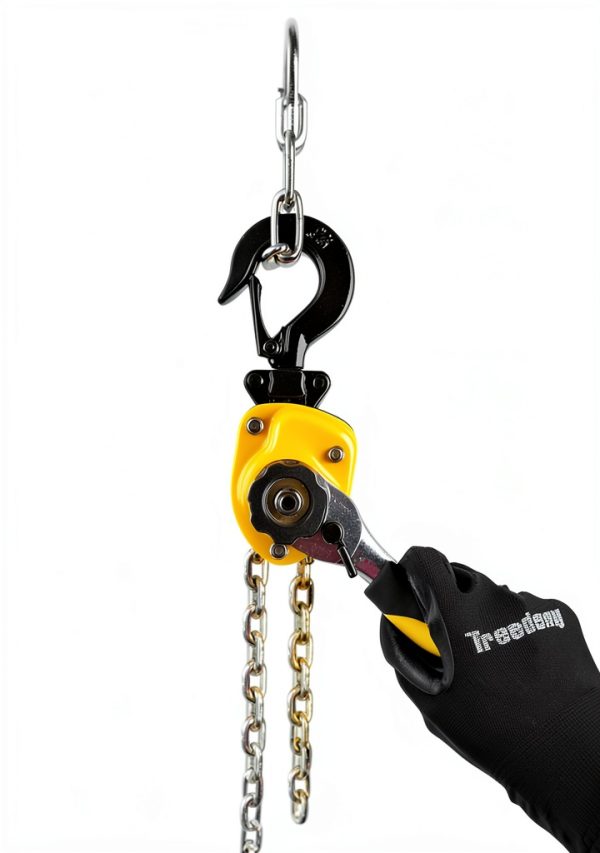 Chain Hoist Treedeng 1/4 Ton 550lb 5ft Mini Puller Yellow-4
