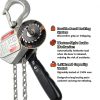 1/2 Ton Chain Hoist YATOINTO Lever Hoist Aluminum 5ft Lift Silver-3
