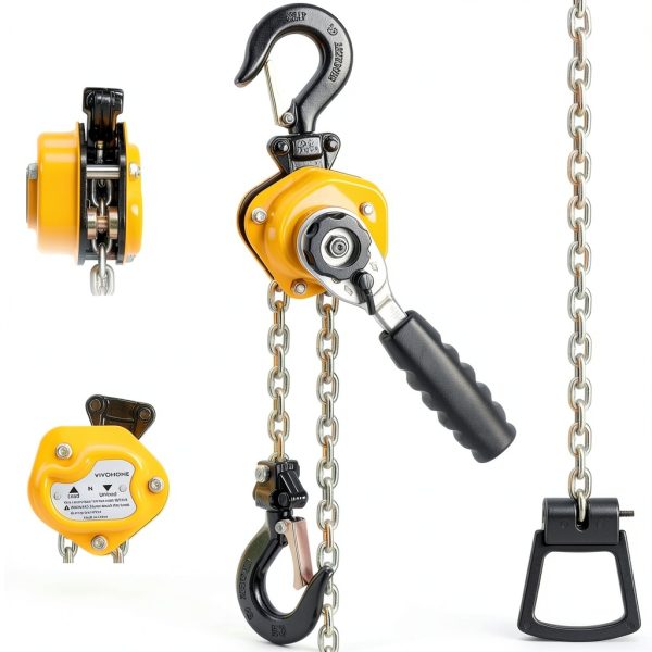 Chain Hoist VIVOHOME 1-4 Ton 10ft Yellow Lever Hand Chain Hoist-0